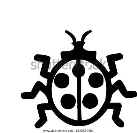 Ladybug Silhouette Vector Illustration Black White Stock Vector ...