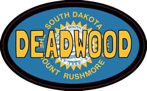 4in x 2.5in Oval South Dakota Flag Deadwood Sticker