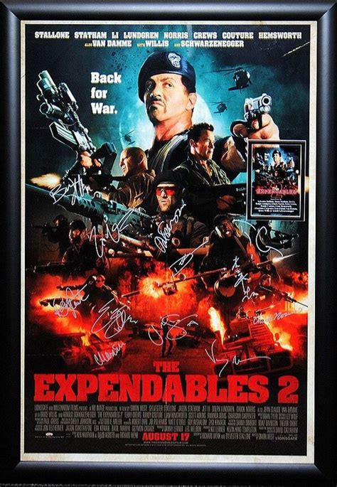 Expendables 2 - Signed Movie Poster in Wood Frame with COA | The ...