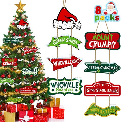 Amazon.com: YUJUN 8 Pack Christmas Whoville Tree Decorations,Xmas Large Wooden Crafts Tree ...