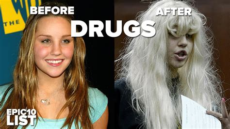 10 CELEBRITIES Before and After DRUGS - YouTube