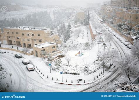 Snow in Jerusalem stock image. Image of weather, white - 38840315