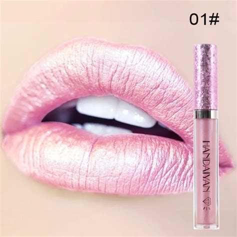 Best Deal New HANDAIYAN Fashion Lipstick Liquid Light Pink Shimmer Matte Lipstick Makeup Lip ...