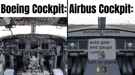 Boeing Cockpit Vs. Airbus Cockpit : r/aviationmemes