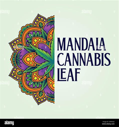 Mythical middle eastern cannabis mandala geometry vector illustrations for your work logo ...