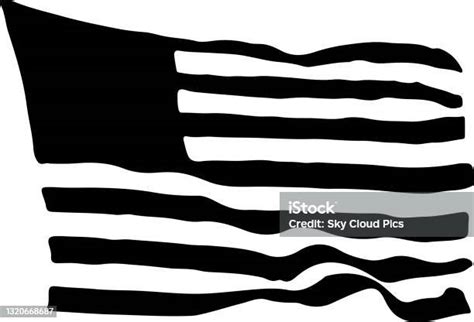 Black And White American Flag Silhouette Stock Illustration - Download Image Now - Abstract ...