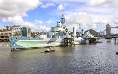 View of HMS Belfast - Warship Museum in London. Editorial Image - Image of english, cruise: 59289900