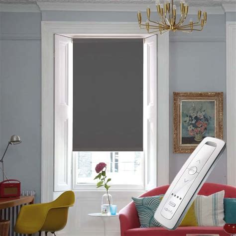 Motorised Electric Grey Blackout Roller Blind – Cheapest Blinds UK Ltd