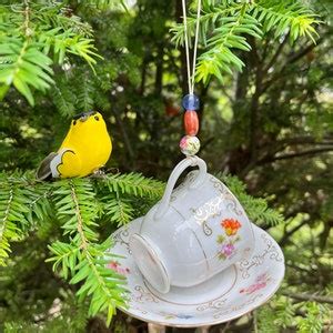 Mini Tea Cup Bird Feeder Upcycled Tea Cup Vintage Cup and - Etsy