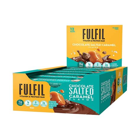 FULFIL Vitamin and Protein RE32Bars Chocolate Salted Caramel Snack Sized Bar with 15g Protein ...