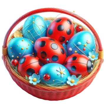 Easter Eggs In Basket, Eggs In Basket, Easter Eggs PNG Transparent ...