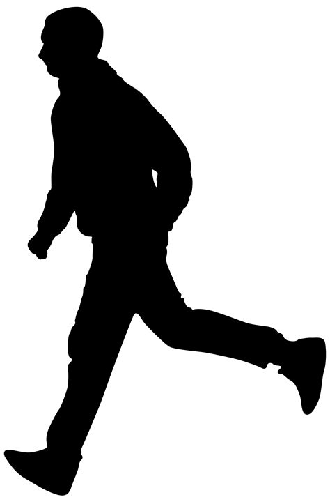 Running Man Silhouette PNG Clip Art Image | Gallery Yopriceville - High ...