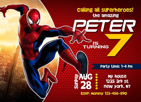 25 Best Ideas Personalized Spiderman Birthday Invitations - Home ...