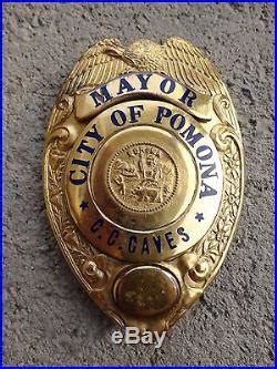 Rare Pomona California CA (Los Angeles County) Named Mayor’s Badge, Not ...