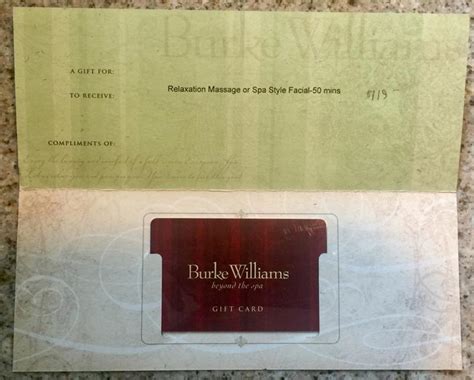 Burke Williams Spa Gift Card - $119 Value - Save $29! for sale in ...