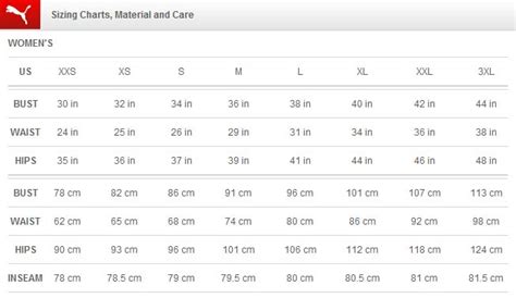 Puma Shoe Size Chart Inches - Greenbushfarm.com