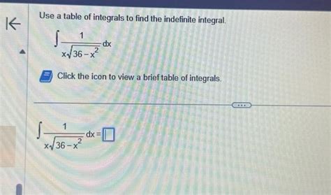 Use a table of integrals to find the indefinite | Chegg.com