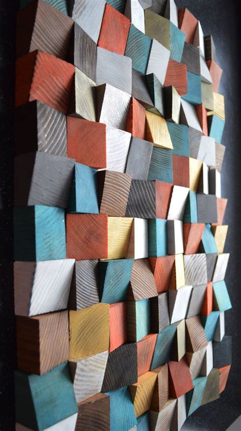 Geometric wood art Wood Art 3D Wall Art Abstract painting | Etsy | Wooden wall panels, Diy wall ...