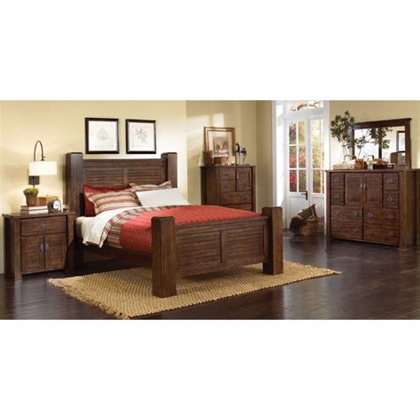 Dark Pine 6 Piece Queen Bedroom Set - Trestlewood | RC Willey Furniture ...