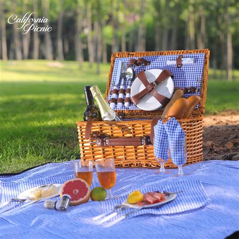 Picnic Basket Set for 4 Person | Picnic Hamper Set | Folding Picnic ...