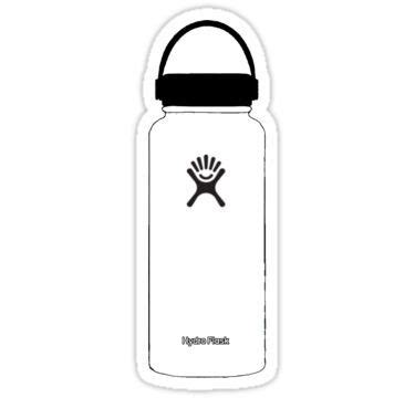 White Hydro Flask Sticker | Black and white stickers, Cute laptop ...