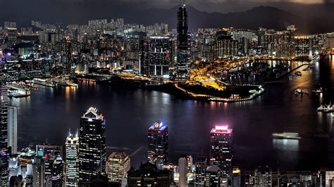 Night City Scenery 1920 x 1080 HDTV 1080p Wallpaper