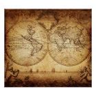 Rustic Old World Map Poster | Zazzle.com