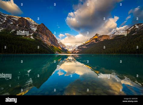 Sunrise at Lake Louise in Banff, Alberta, Canada Stock Photo - Alamy