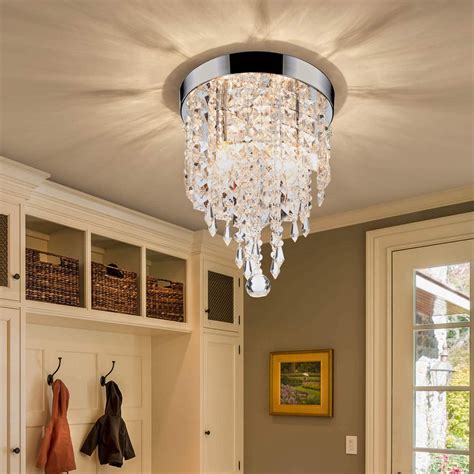 2-Light 8in. Crystal Chandelier Ceiling Light Fixture for Bedroom Living Room More - Walmart.com ...