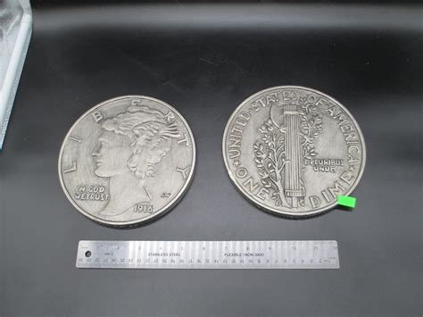 Lot - 1916 Liberty Dime Wall Plaque