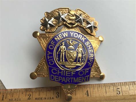 Chief of Department, City of New York Sheriff (U.S. Badge Company) | Badge, Law enforcement ...