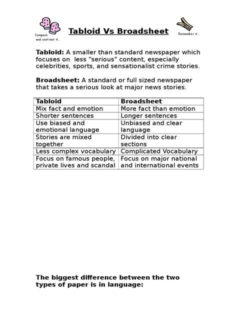 Tabloid Vs Broadsheet | PDF