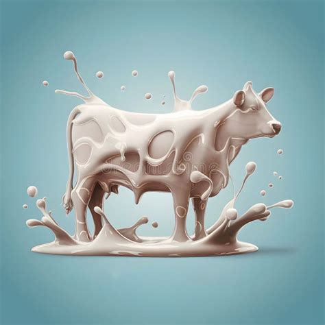 Cow Silhouette in Flowing Milk, Droplets and Splashes, Dairy Cow Breeds for Milk Production ...