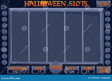 Halloween Style Casino Slot Machine Game. Complete Interface Slot ...