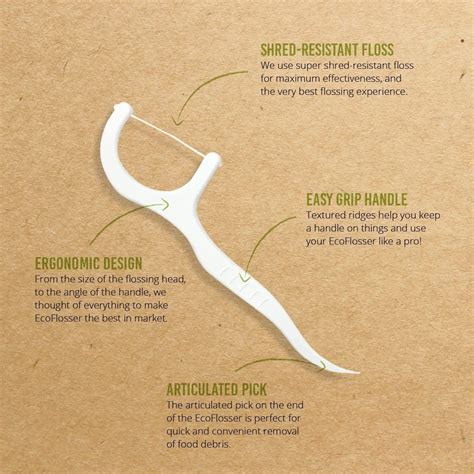 Clean Idea EcoFlosser - 300 Biodegradable Floss Picks for Sustainable ...