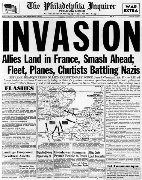 D-Day invasion of France: See WW2 newspaper headlines (1944) - Click Americana