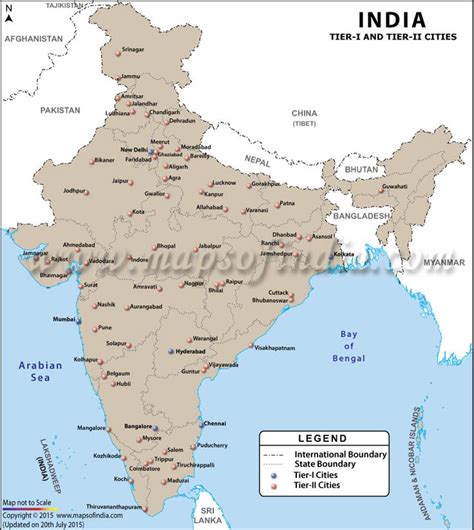 Tier I and Tier II Cities of India, Classification of Indian Cities | India map, India, Map