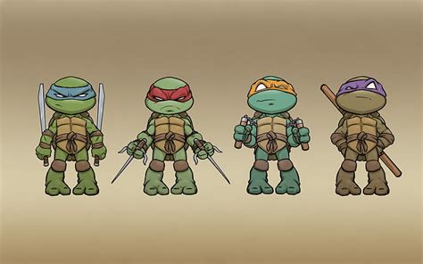 HD wallpaper: Teenage Mutant Ninja Turtles chibi illustration ...