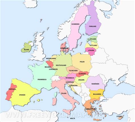 Politische Europa Karte - Freeworldmaps.net