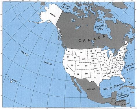 US map (with neighbours). | Map, United states map, Alaska