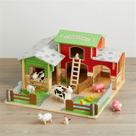 Personalised Wooden Cobblestone Farm With Animals Set By My 1st Years ...