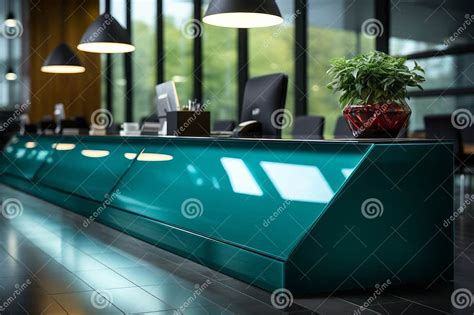 A Modern Reception Desk Design Concept Stock Image - Image of financial ...