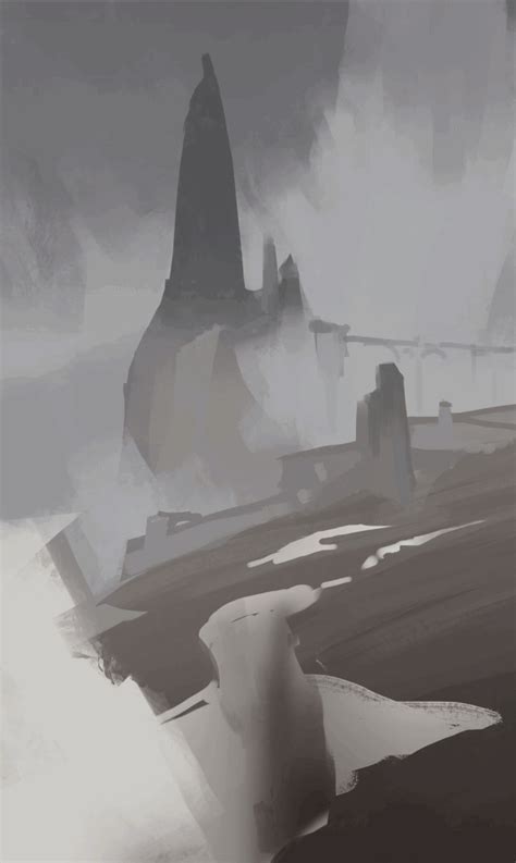 《雾中城》绘画过程动图