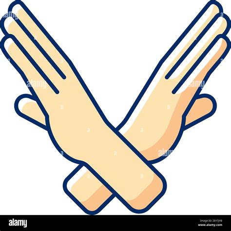 Crossed arms stop gesture RGB color icon Stock Vector Image & Art - Alamy