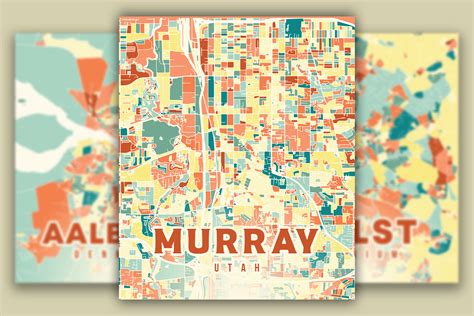 Murray Utah Colorful Map Graphic by Poster Boutique · Creative Fabrica