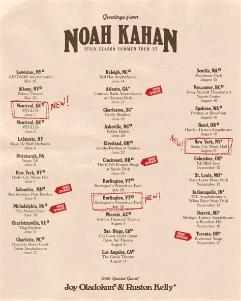 Noah Kahan Stick Season Summer Tour