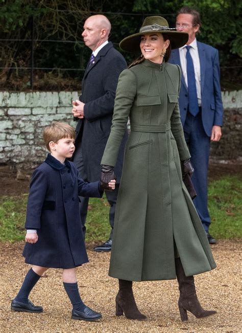 See Kate Middleton in a Green Coat and Brimmed Hat for Christmas Day 2022