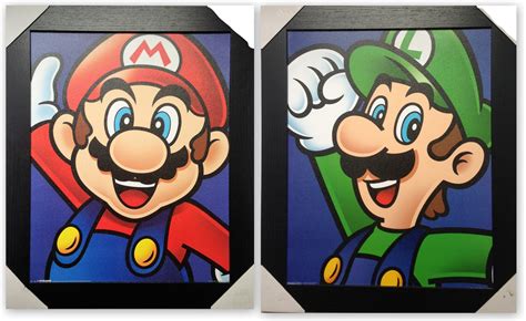 Nintendo Mario and Luigi Frame Wall Art Paintings | Property Room