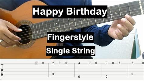 Happy Birthday Guitar Tutorial Fingerstyle Single String "Easy" Guitar Lesson "Simple" Guitar ...