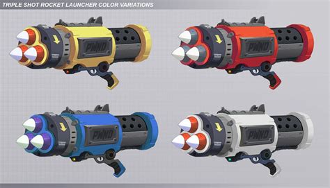 Rocket launcher color variations., Dylan Scher | Color variations, Color, Prop design